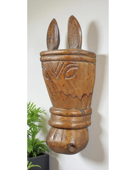 Vintage Wooden Large Wall Décor Horse Head Bust Original Old Hand Carved