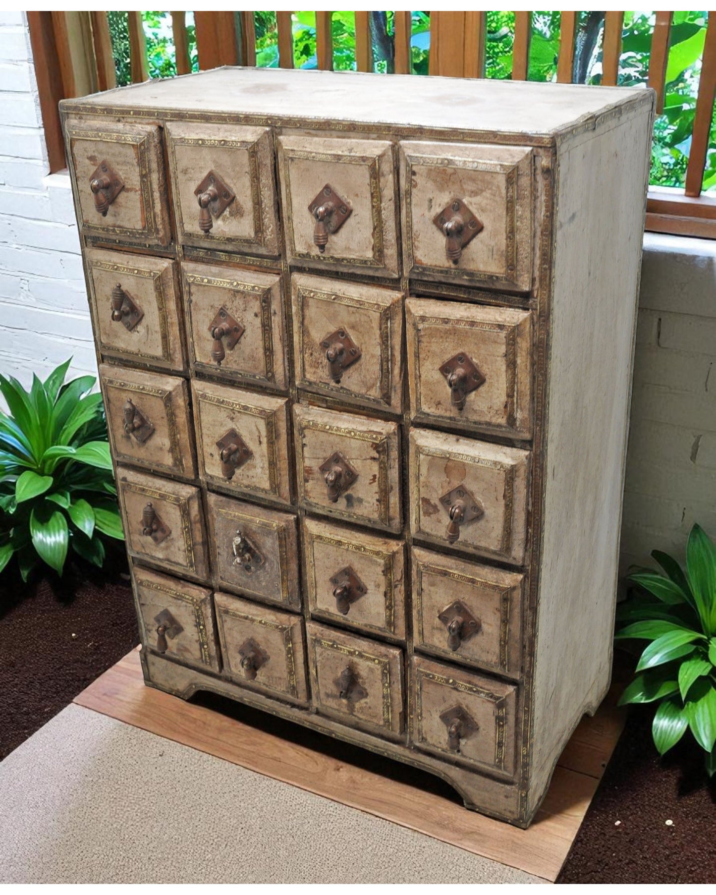 Vintage Wooden Fine Drawers Storage Box Original Old Hand Crafted