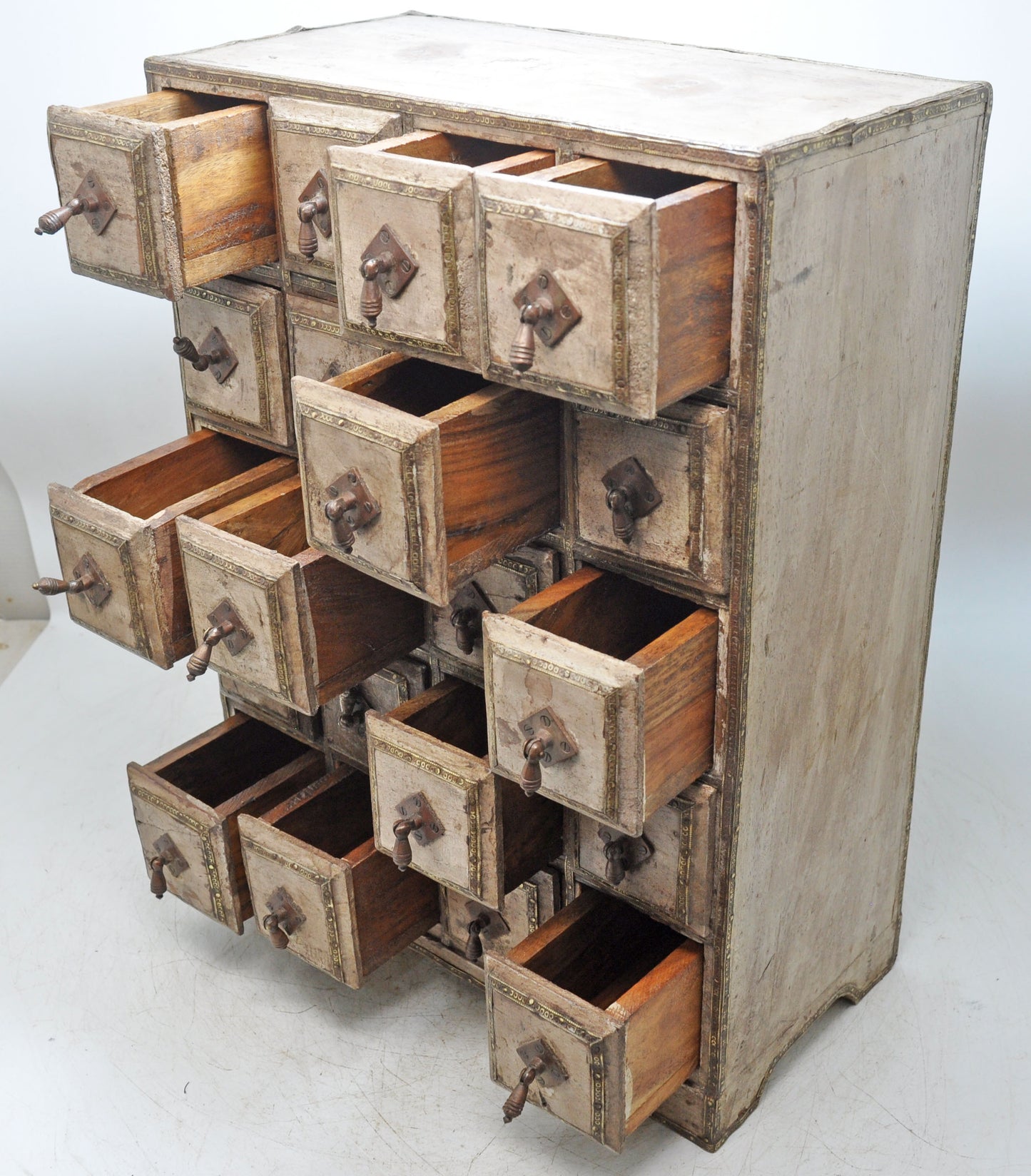 Vintage Wooden Fine Drawers Storage Box Original Old Hand Crafted