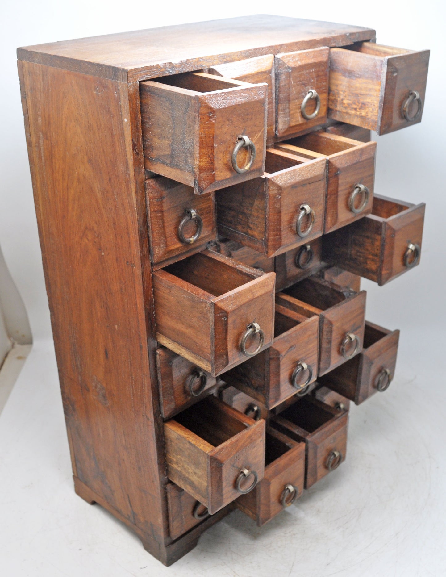 Vintage Wooden Fine Drawers Storage Box Original Old Hand Crafted