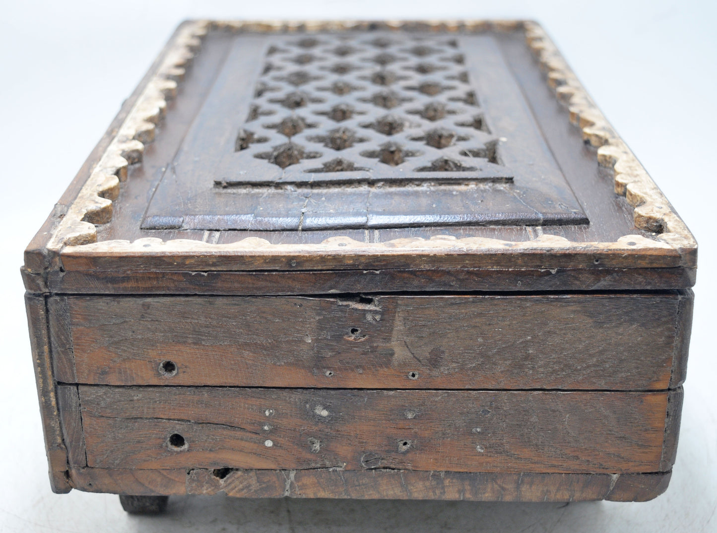 Antique Wooden Storage Chest Box Original Old Hand Crafted Fine Carved