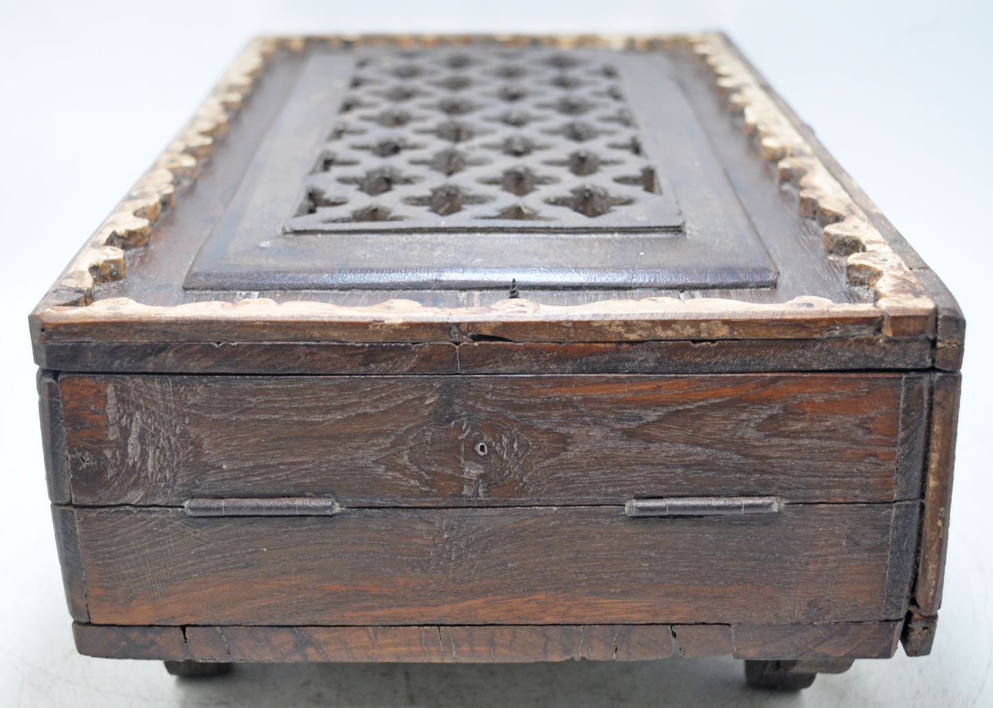 Antique Wooden Storage Chest Box Original Old Hand Crafted Fine Carved