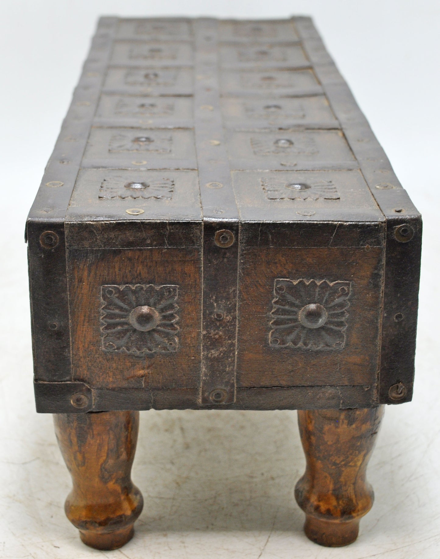 Antique Wooden 3 Drawers Storage Chest Box Original Old Hand Crafted Rustic Painted