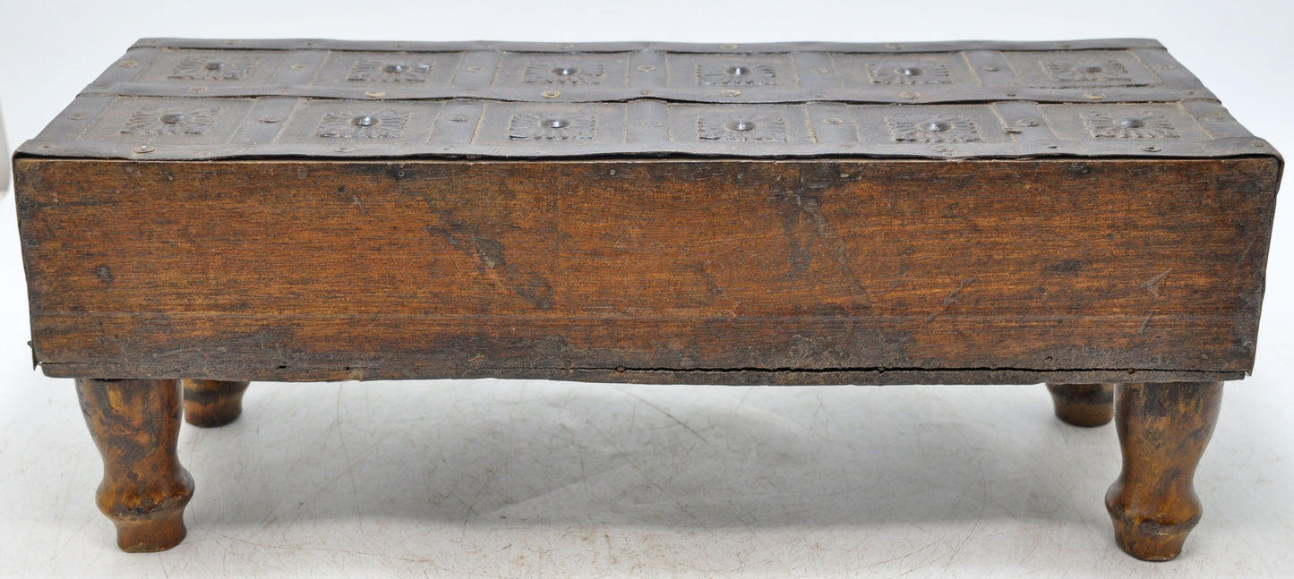 Antique Wooden 3 Drawers Storage Chest Box Original Old Hand Crafted Rustic Painted