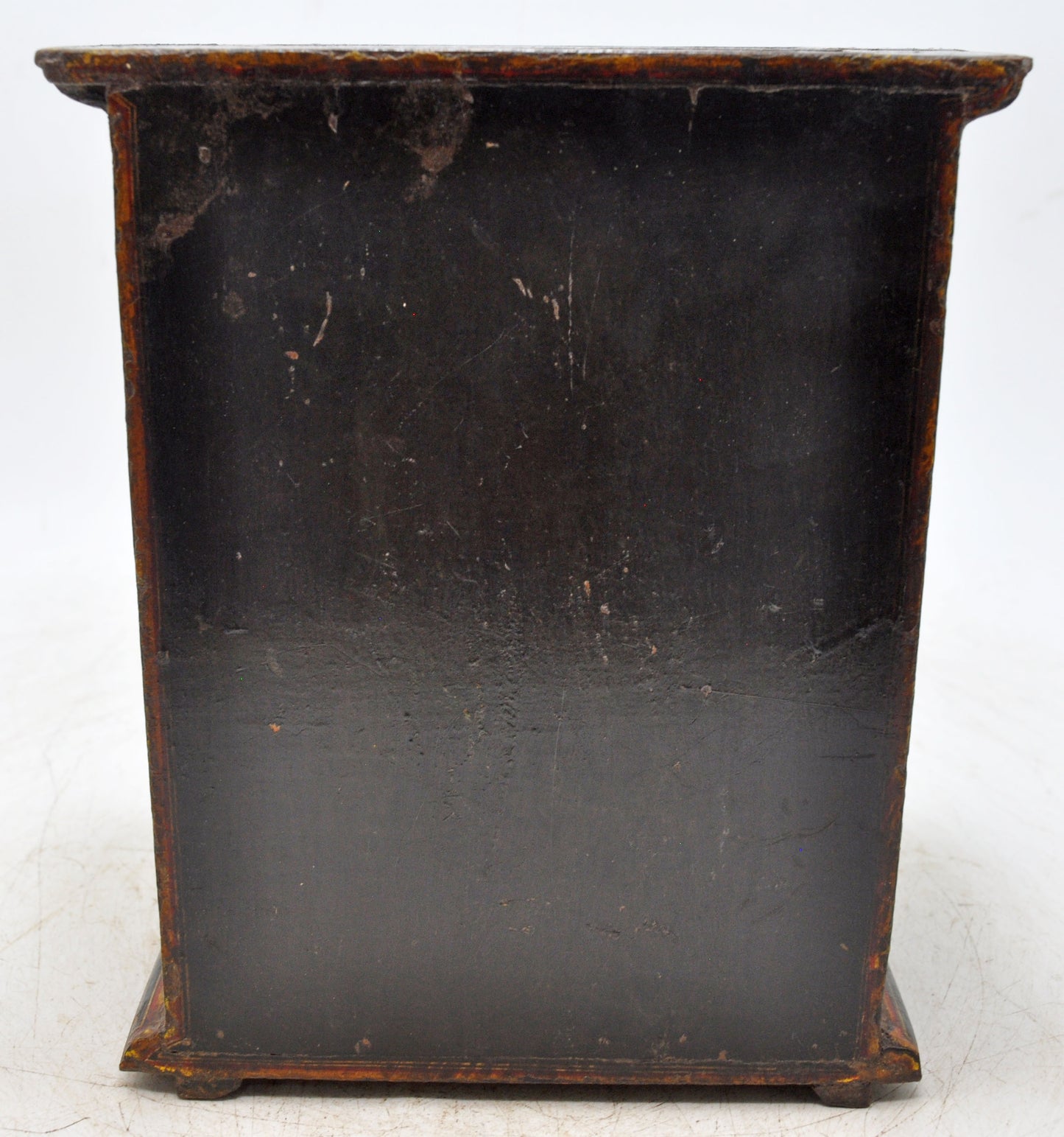 Vintage Wooden Cabinet Shaped Jewelery Box Original Old Hand Crafted Fine Painting