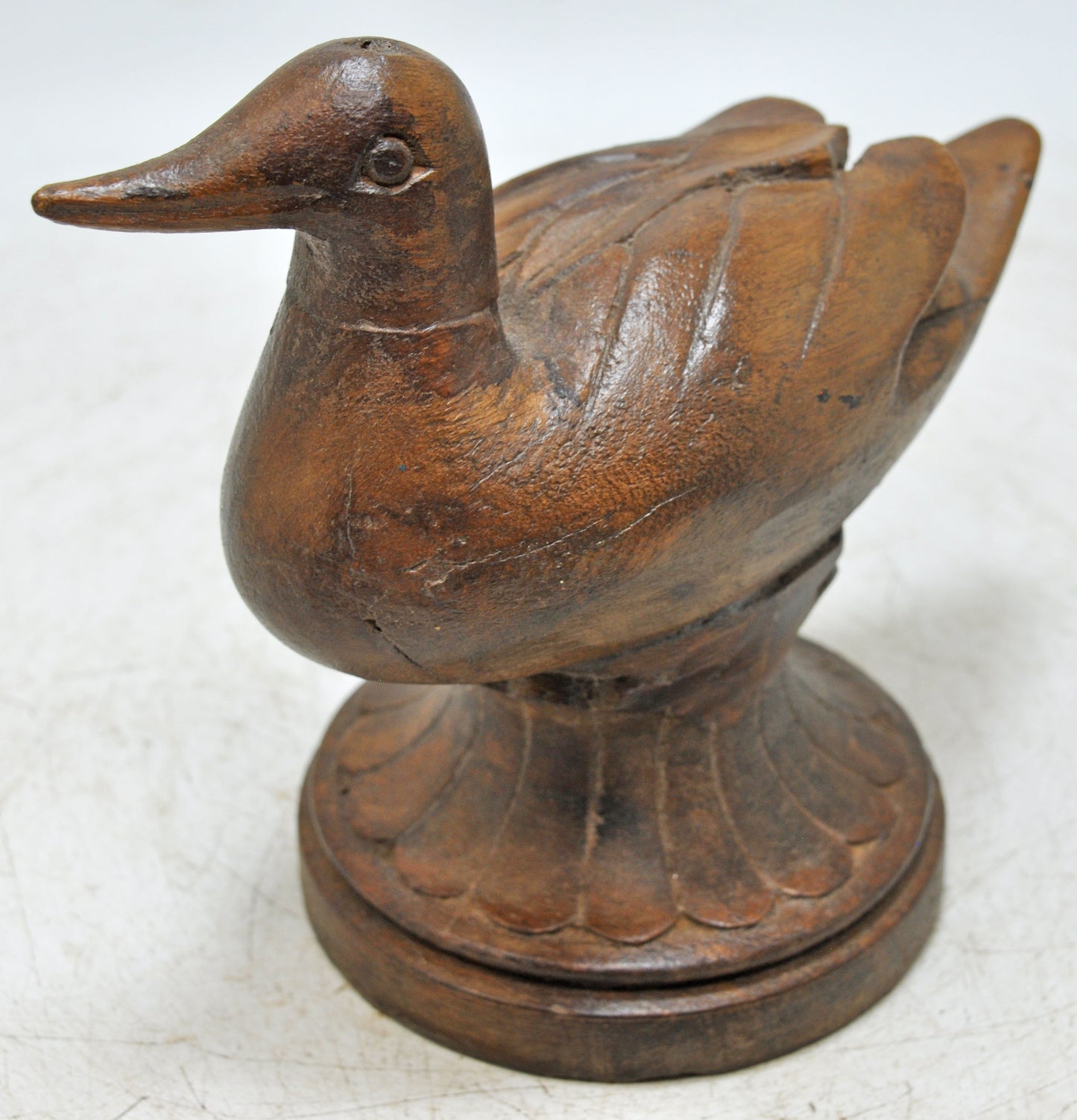 Vintage Wooden Bird Figurine Original Old Hand Carved