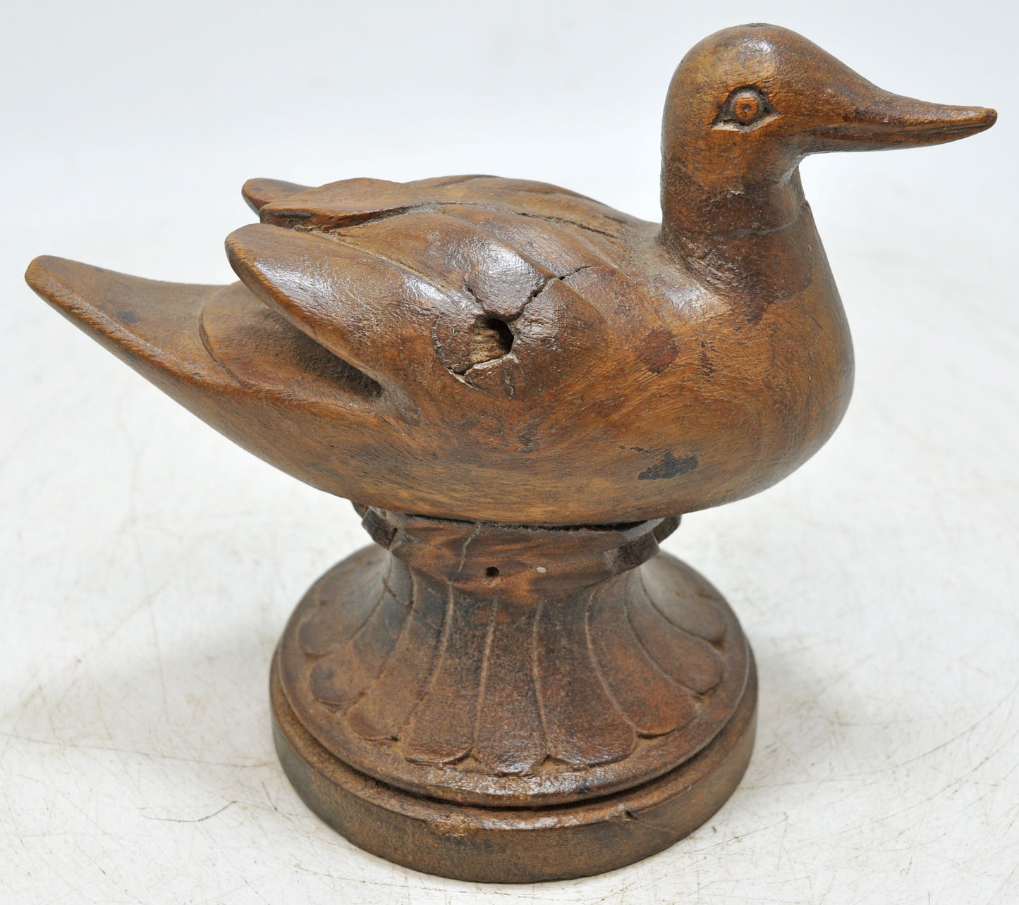 Vintage Wooden Bird Figurine Original Old Hand Carved