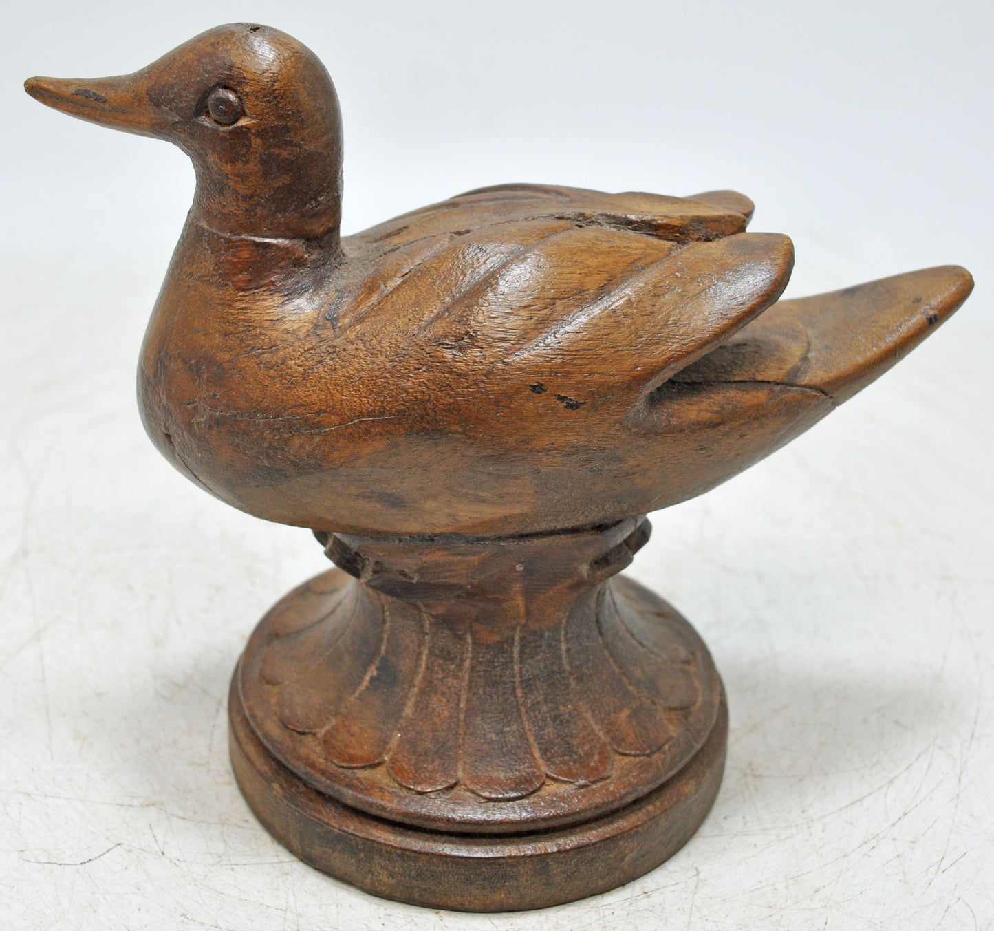 Vintage Wooden Bird Figurine Original Old Hand Carved