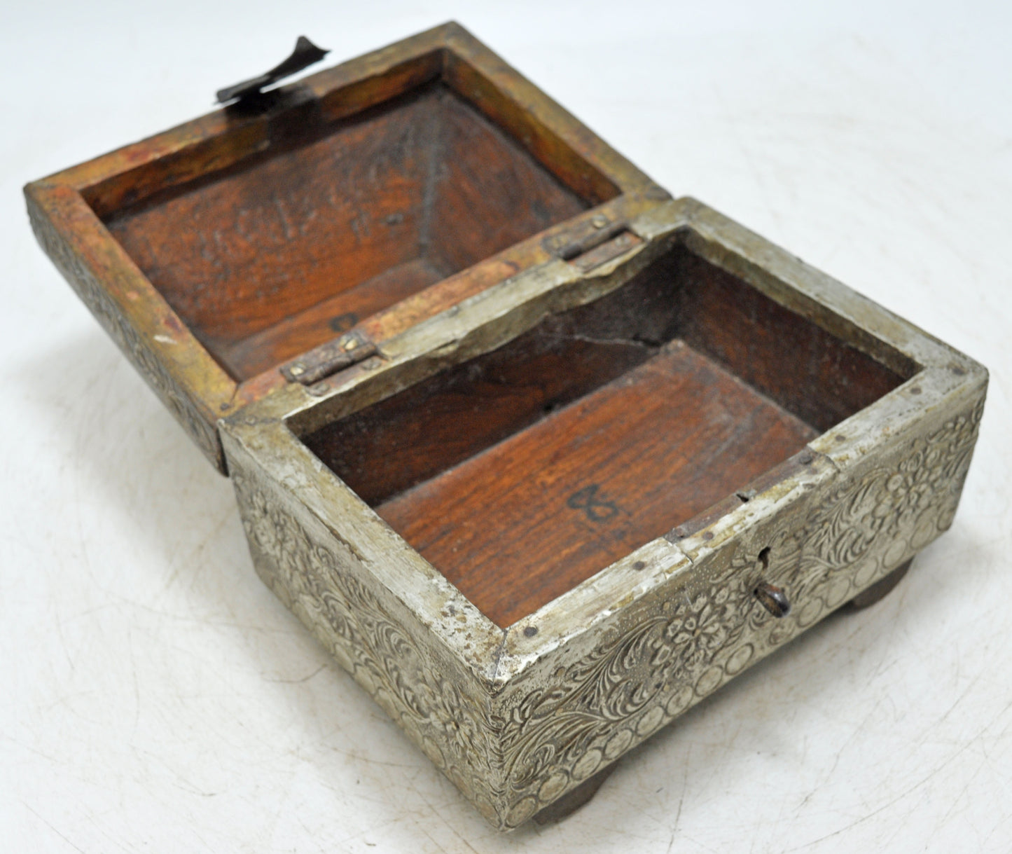 Vintage Wooden Dome Shaped Storage Box Original Old Fine Brass Fitted