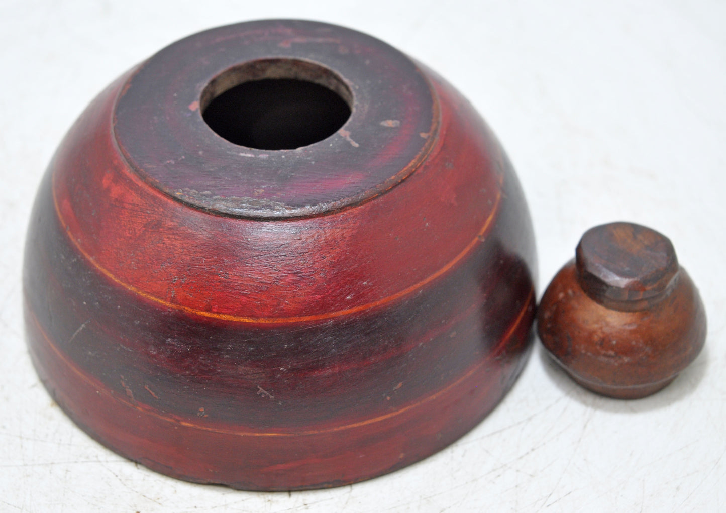 Vintage Wooden Kum Kum Powder Tika Box Original Old Hand Carved