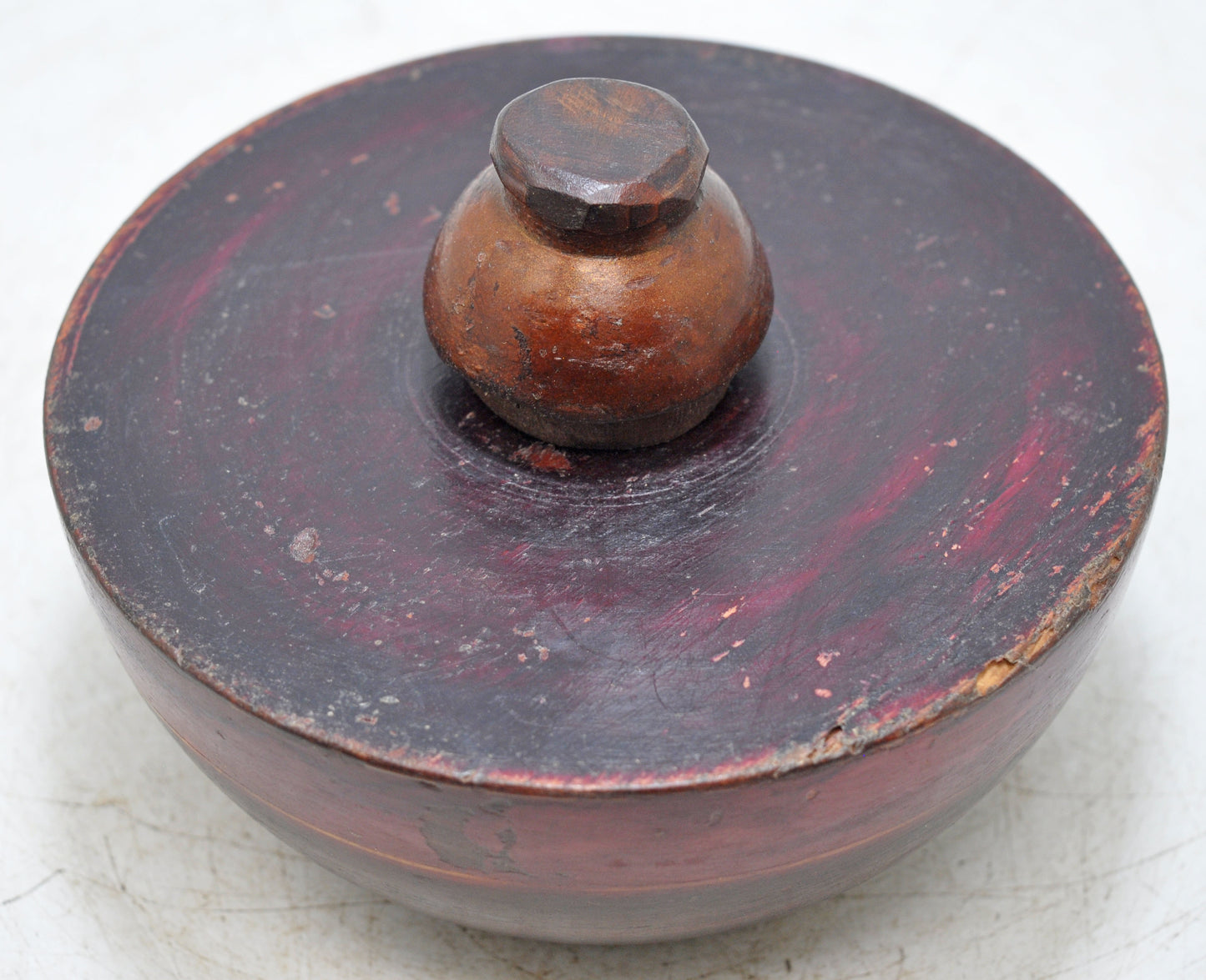 Vintage Wooden Kum Kum Powder Tika Box Original Old Hand Carved