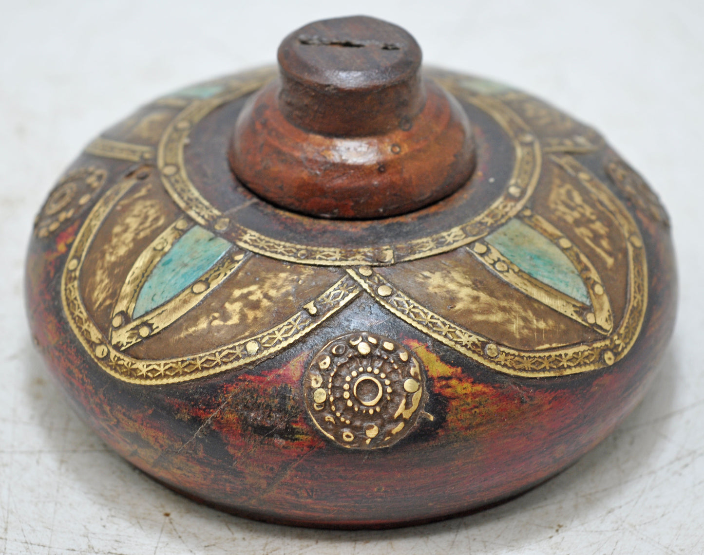 Vintage Wooden Kum Kum Powder Tika Box Original Old Hand Carved