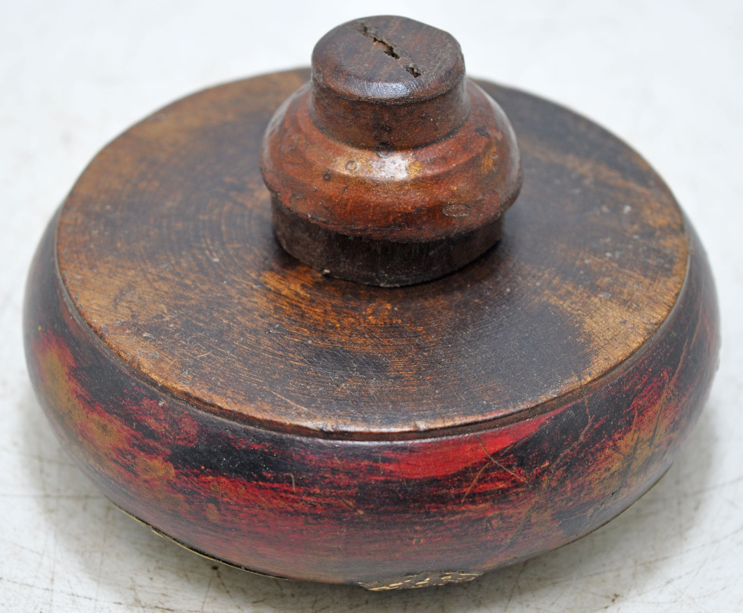 Vintage Wooden Kum Kum Powder Tika Box Original Old Hand Carved