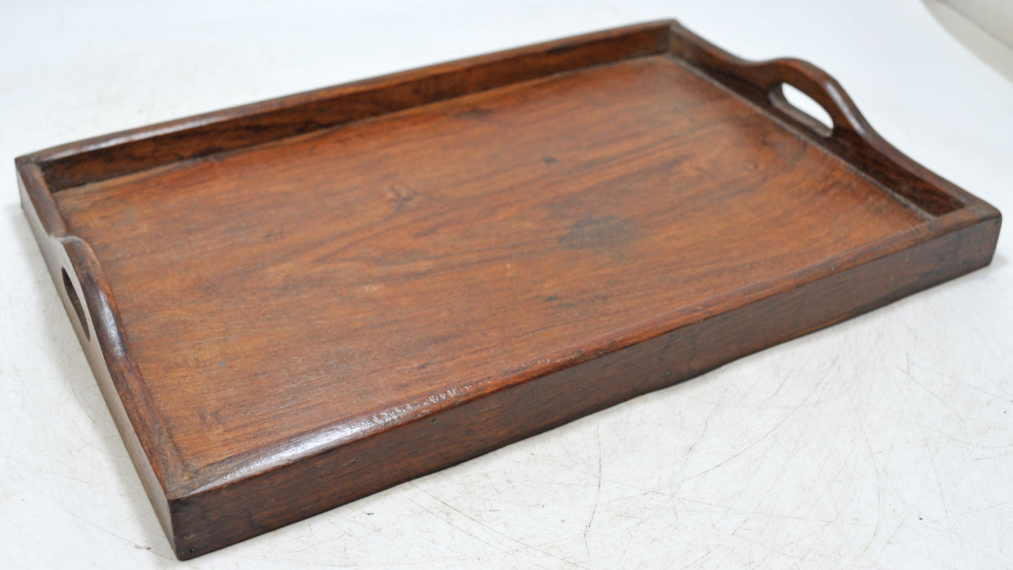 Antique Wooden Large Serving Tray Original Old Hand Crafted