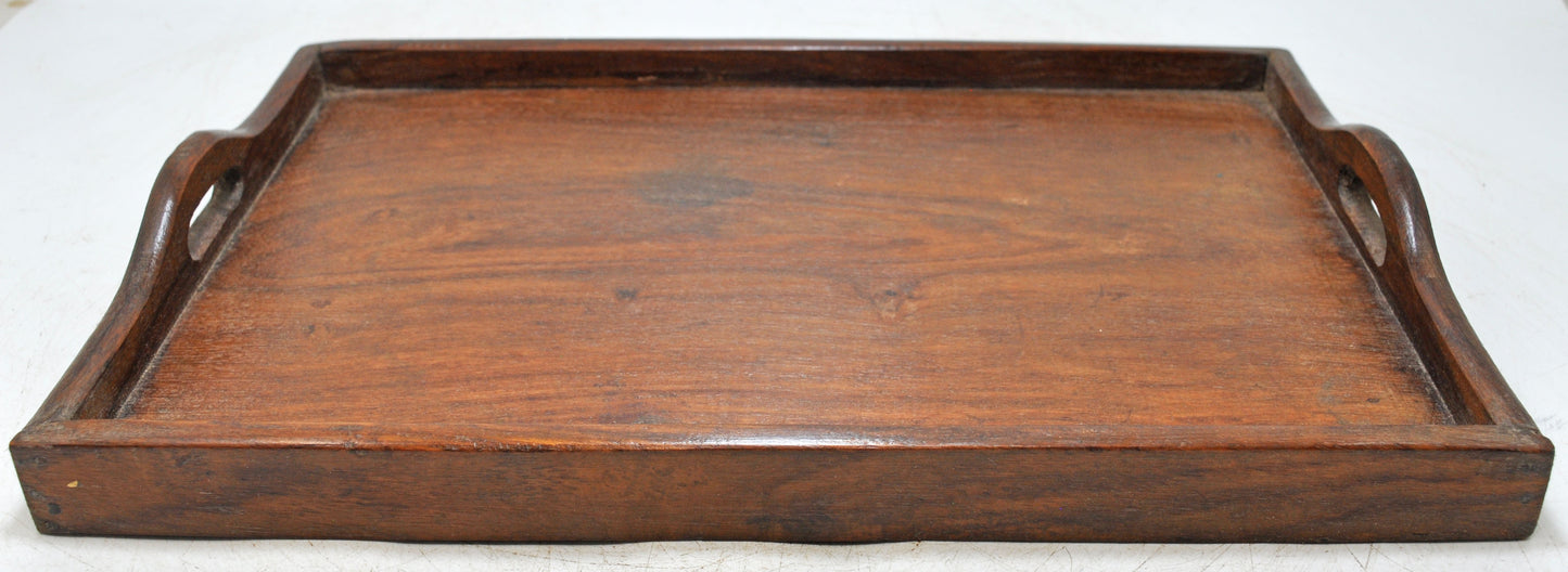 Antique Wooden Large Serving Tray Original Old Hand Crafted