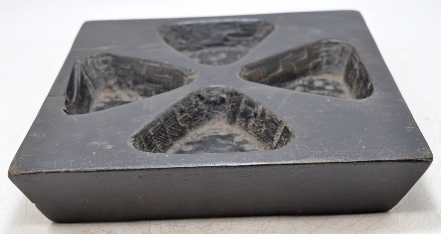 Antique Wooden Kitchenware Spice Bowl Original Old Hand Carved