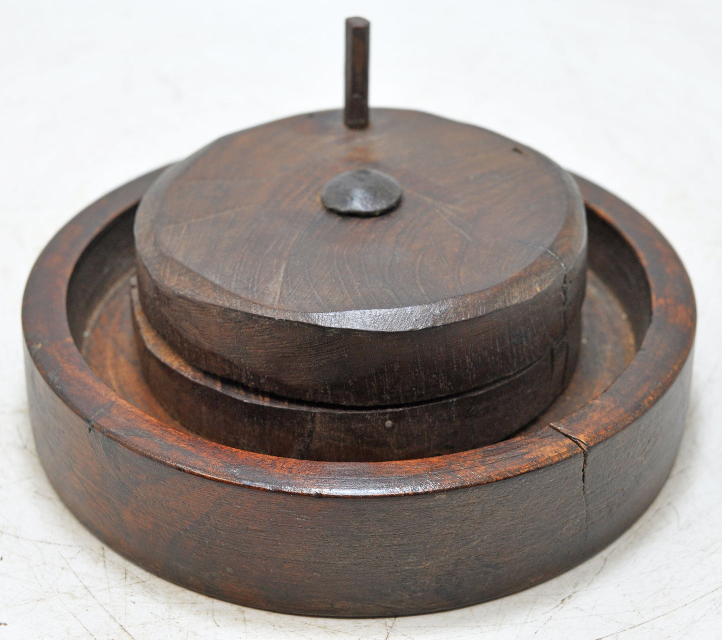 Antique Wooden Small Grain Grinder Toy Original Old Hand Carved