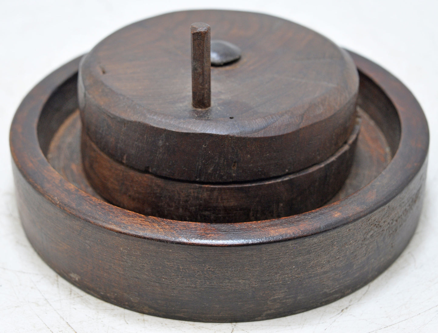 Antique Wooden Small Grain Grinder Toy Original Old Hand Carved