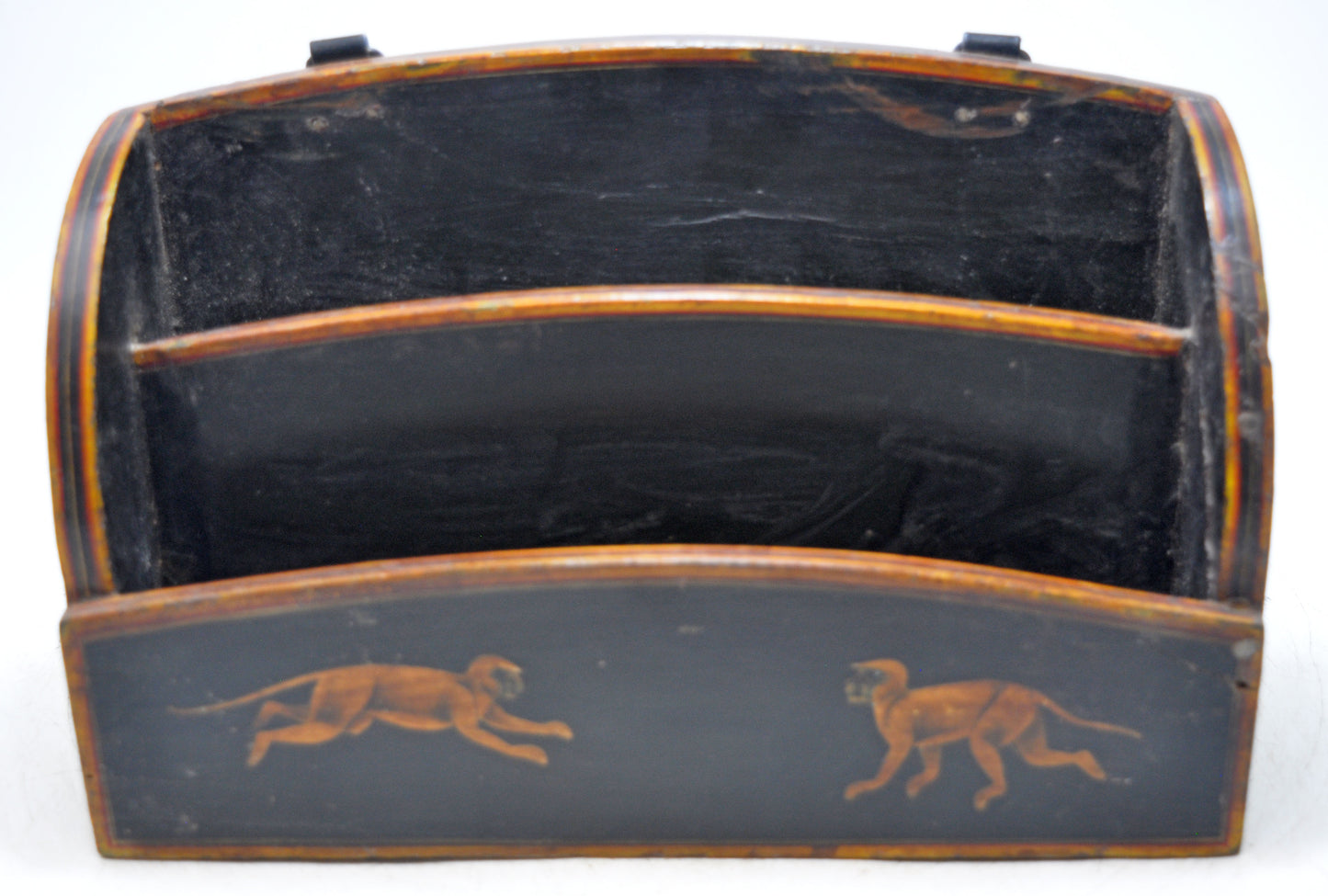 Vintage Wooden Paper Tray Rack Original Old Hand Crafted Painted