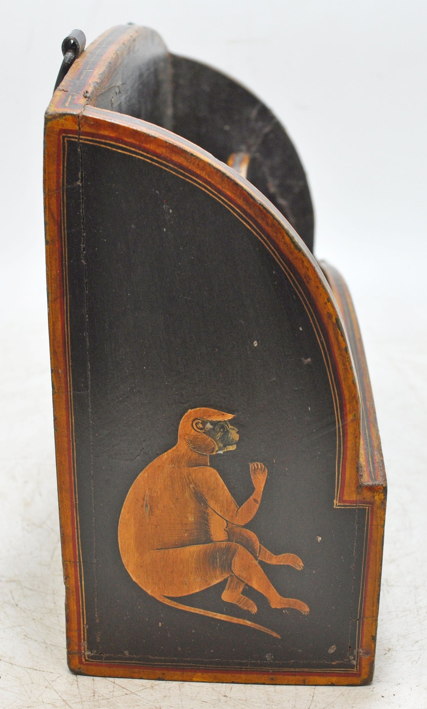 Vintage Wooden Paper Tray Rack Original Old Hand Crafted Painted