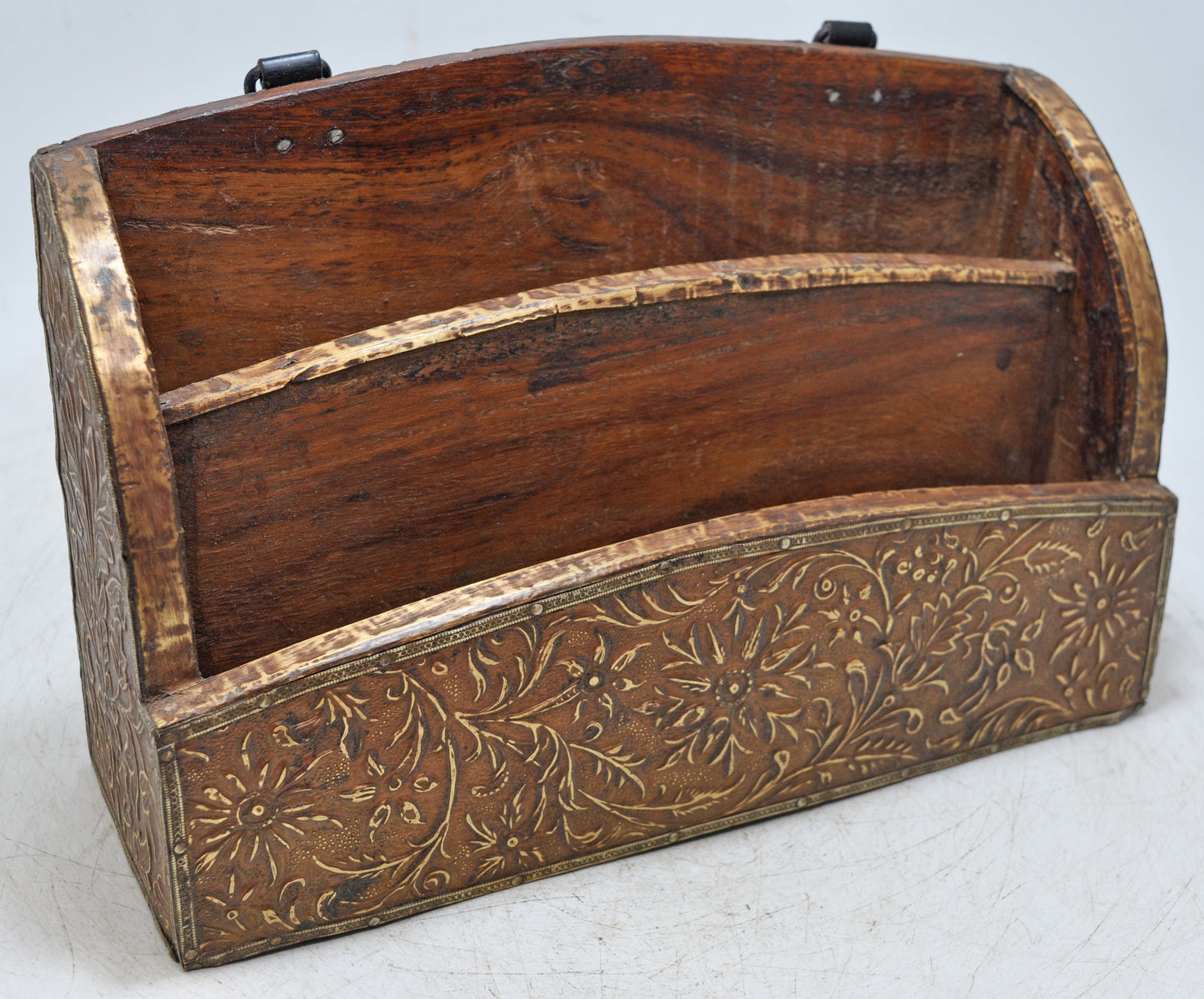 Vintage Wooden Paper Tray Rack Original Old Hand Crafted Painted