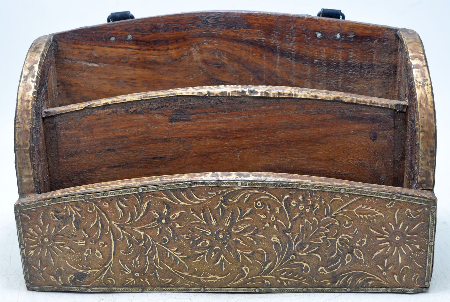 Vintage Wooden Paper Tray Rack Original Old Hand Crafted Painted