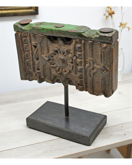 Antique Wooden Floral Carving Panel Plaque Original Old Fine Hand Carved