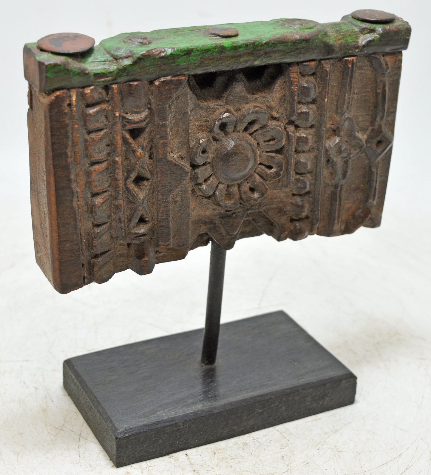 Antique Wooden Floral Carving Panel Plaque Original Old Fine Hand Carved