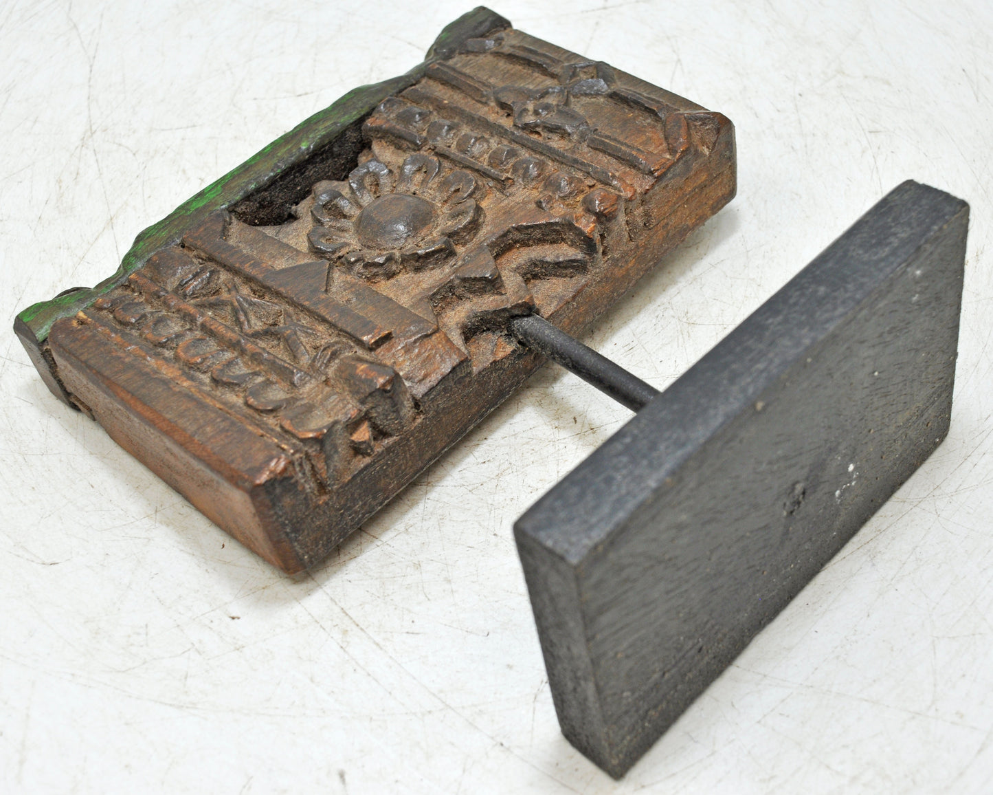 Antique Wooden Floral Carving Panel Plaque Original Old Fine Hand Carved