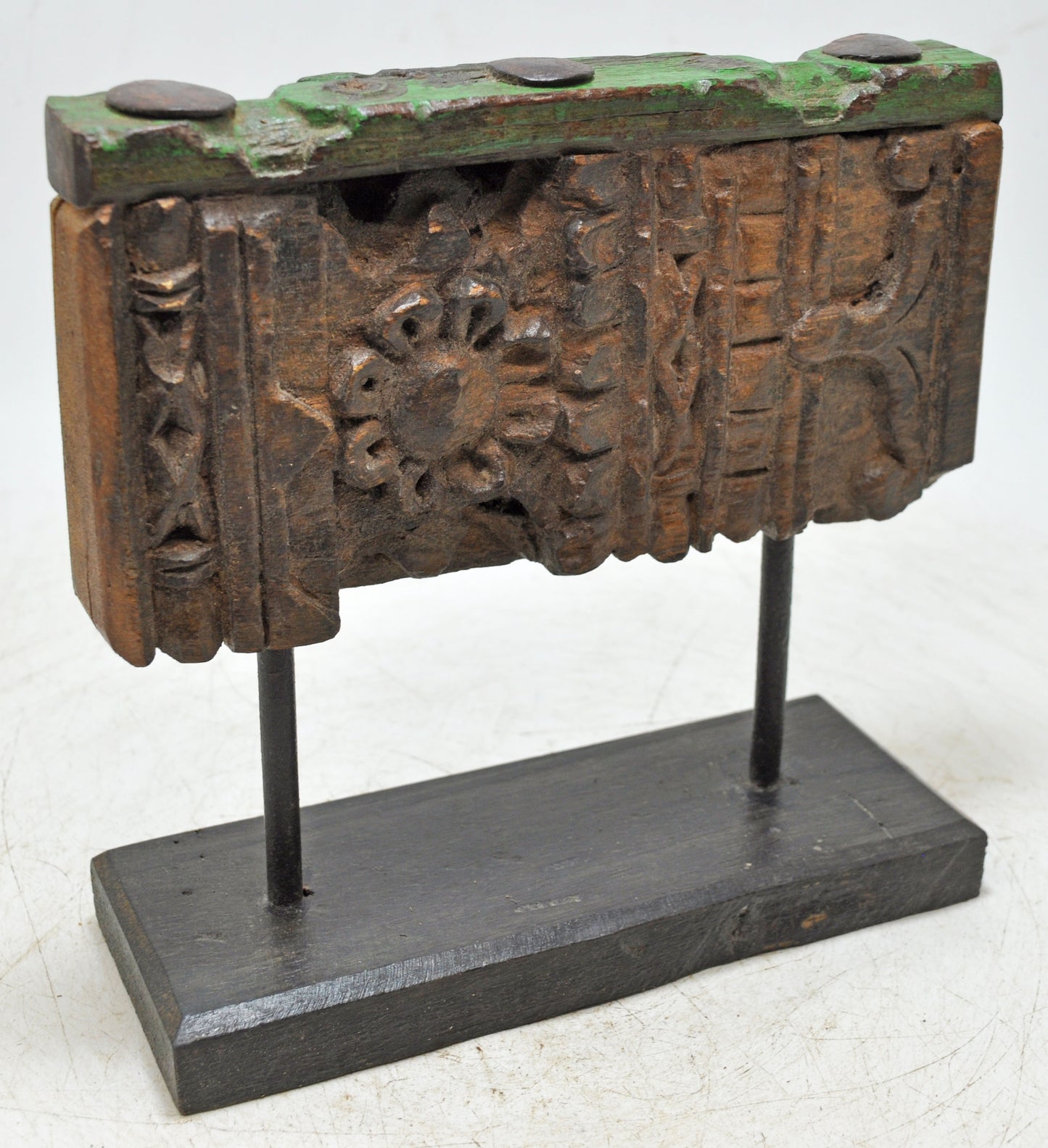 Antique Wooden Floral Carving Panel Plaque Original Old Fine Hand Carved