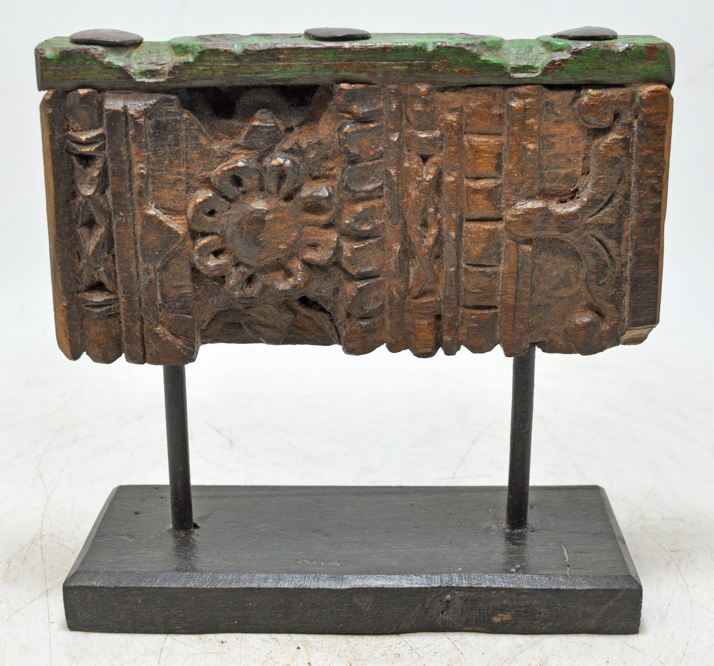 Antique Wooden Floral Carving Panel Plaque Original Old Fine Hand Carved