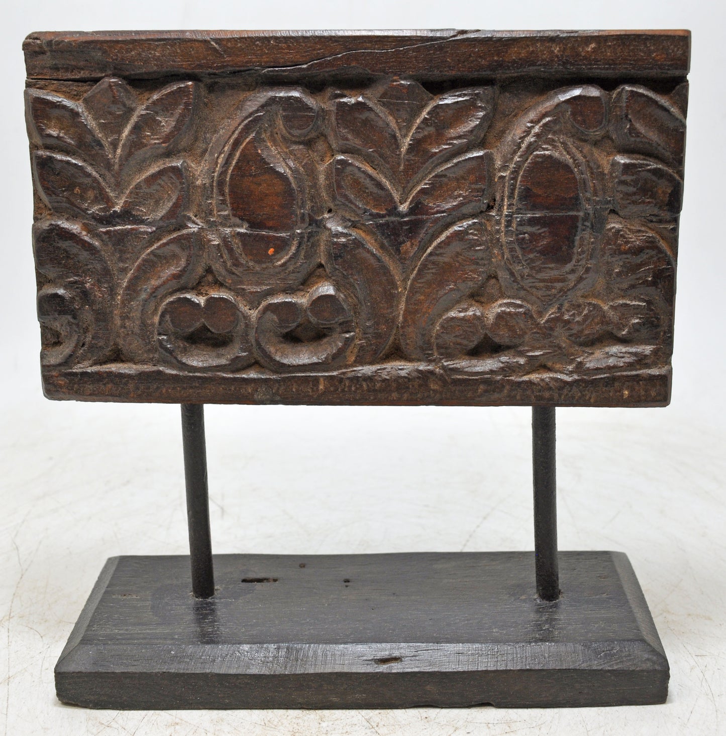 Antique Wooden Floral Carving Panel Plaque Original Old Fine Hand Carved