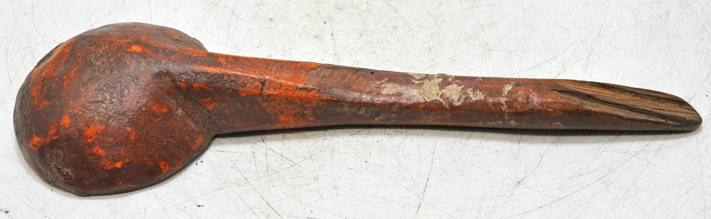 Antique Kitchenware Wooden Long Spoon Original Old Hand Carved