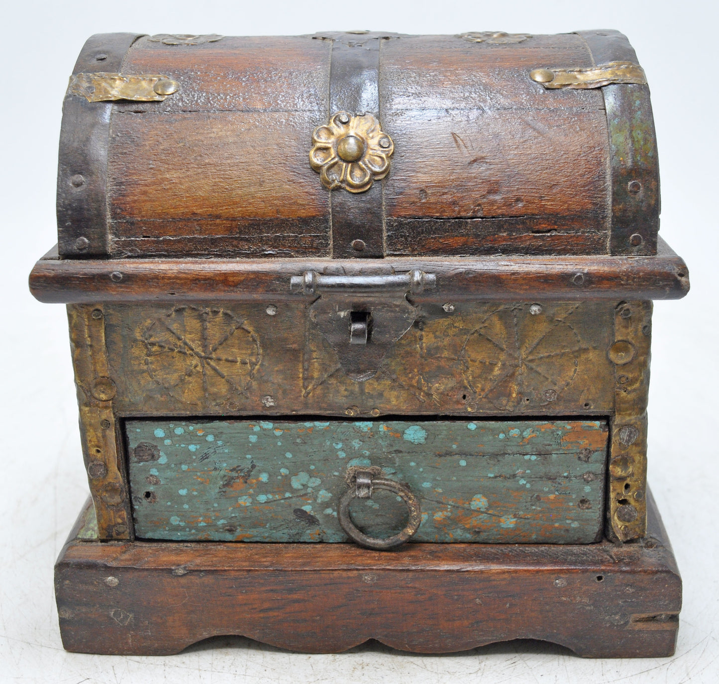 Vintage Wooden Small Storage Box With Drawer Original Old Hand Crafted