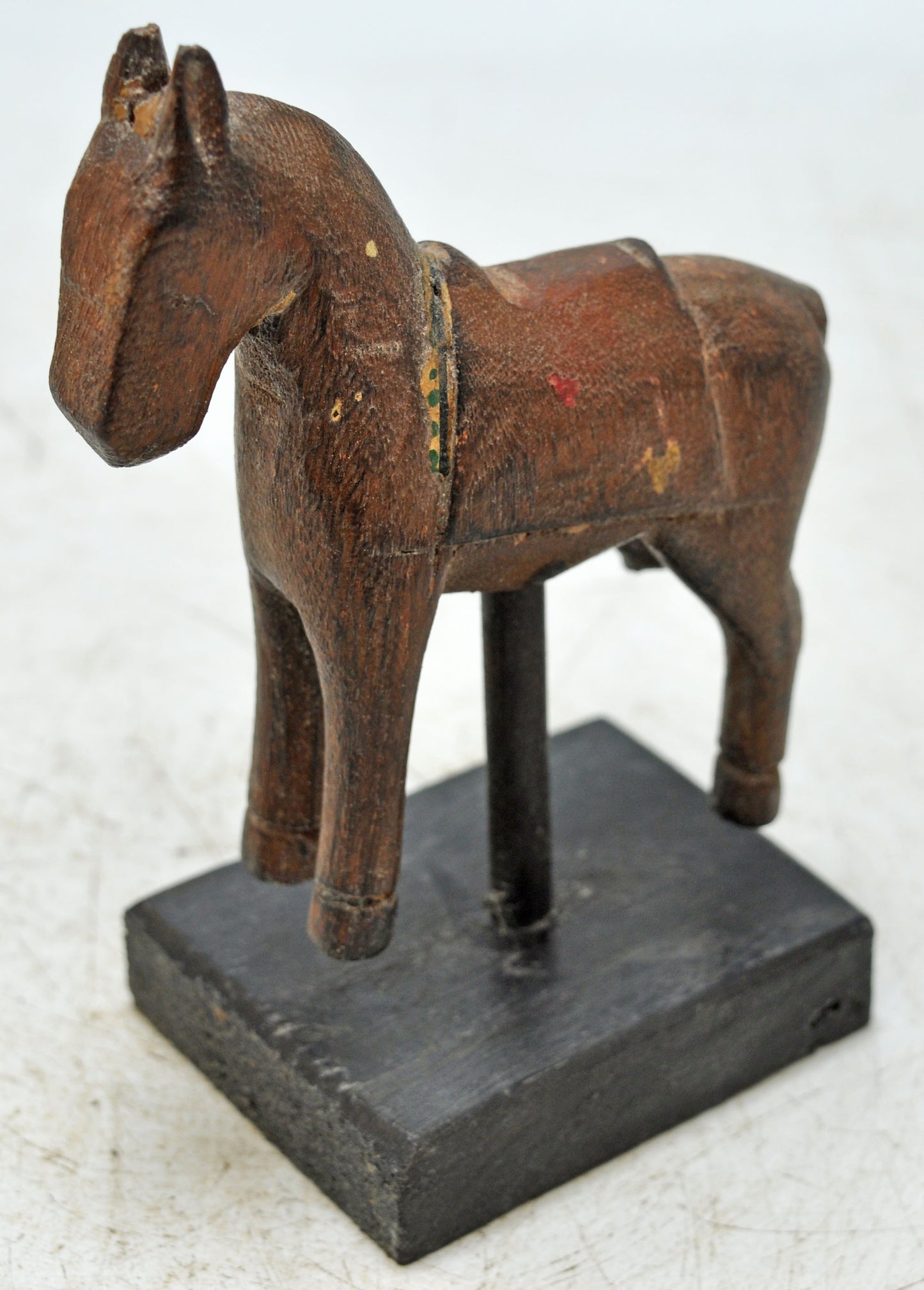 Vintage Wooden Small Horse Figurine Original Old Hand Carved