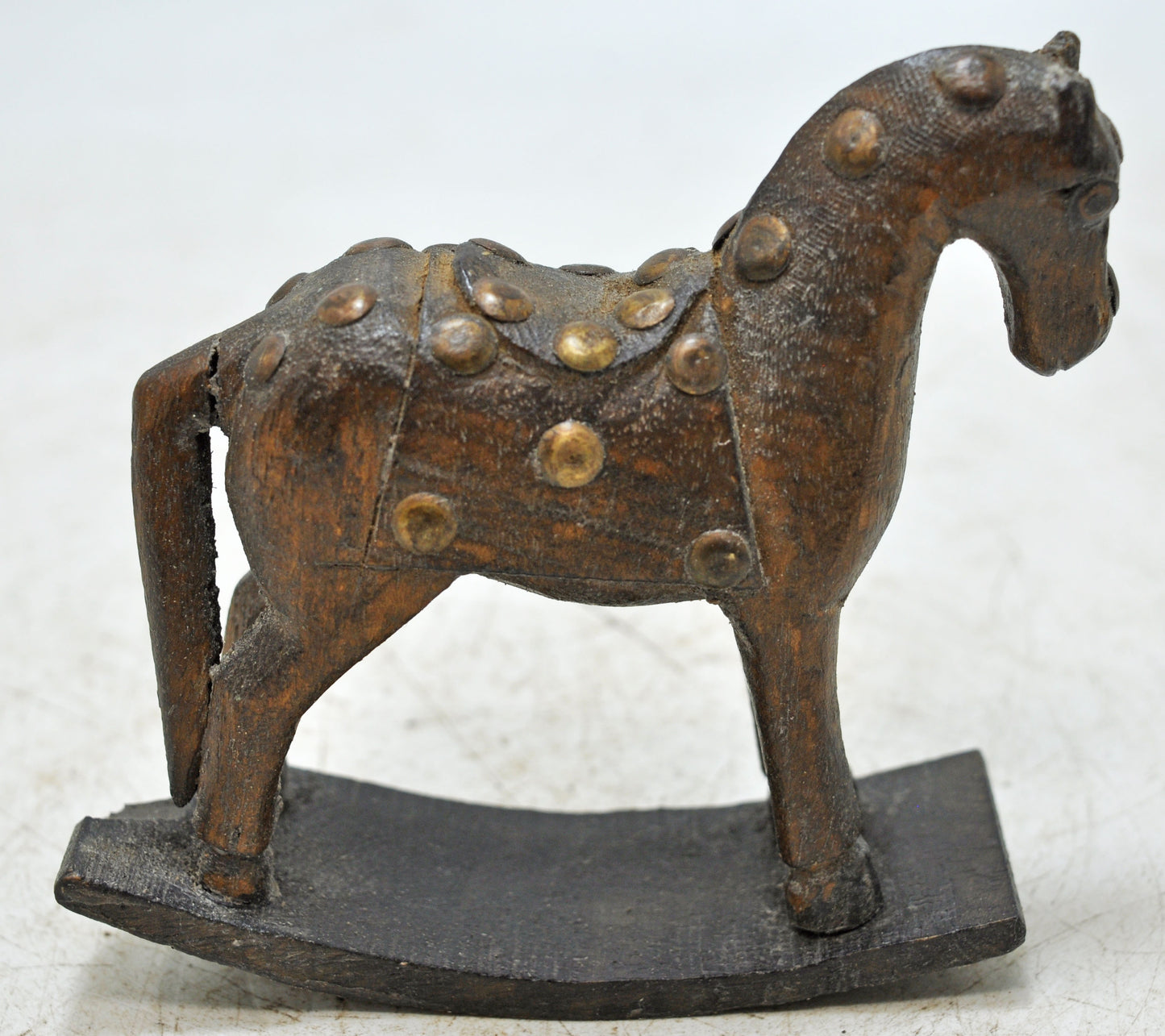 Vintage Wooden Small Horse Figurine Original Old Hand Carved