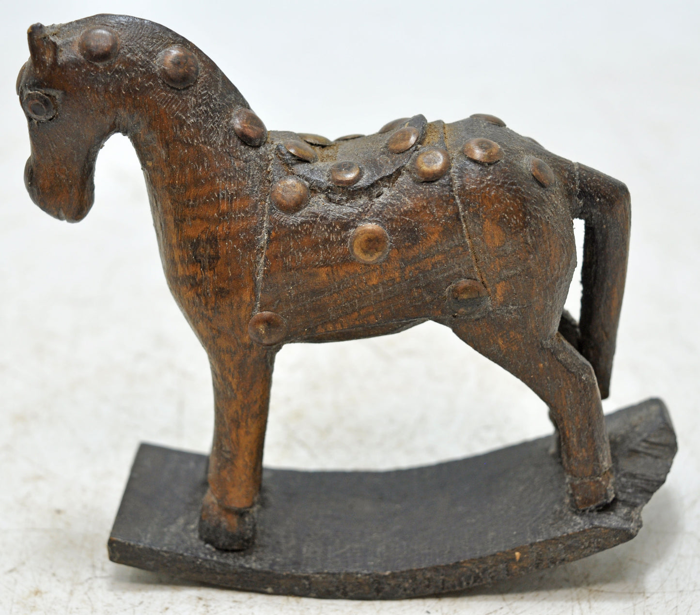 Vintage Wooden Small Horse Figurine Original Old Hand Carved