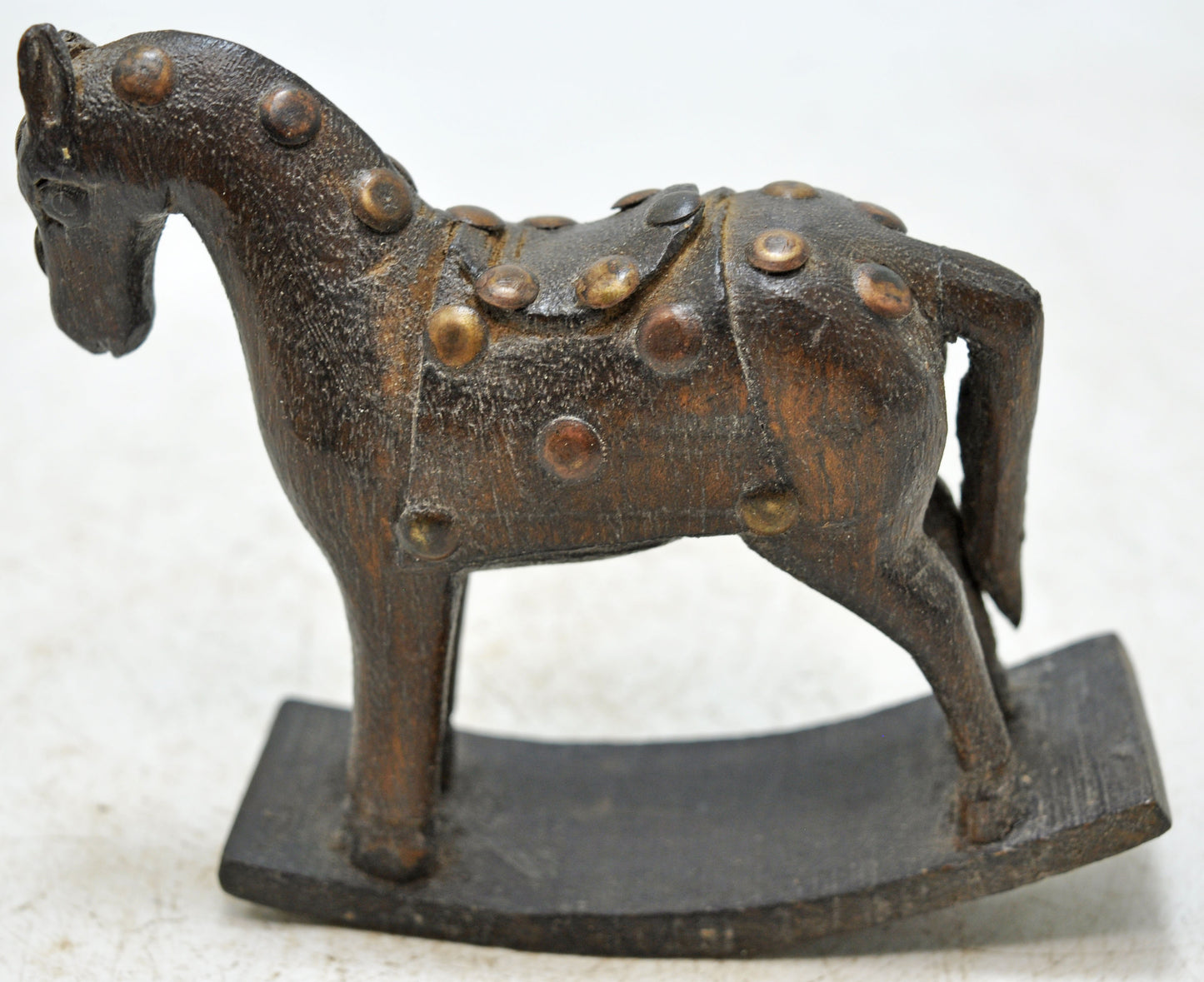 Vintage Wooden Small Horse Figurine Original Old Hand Carved