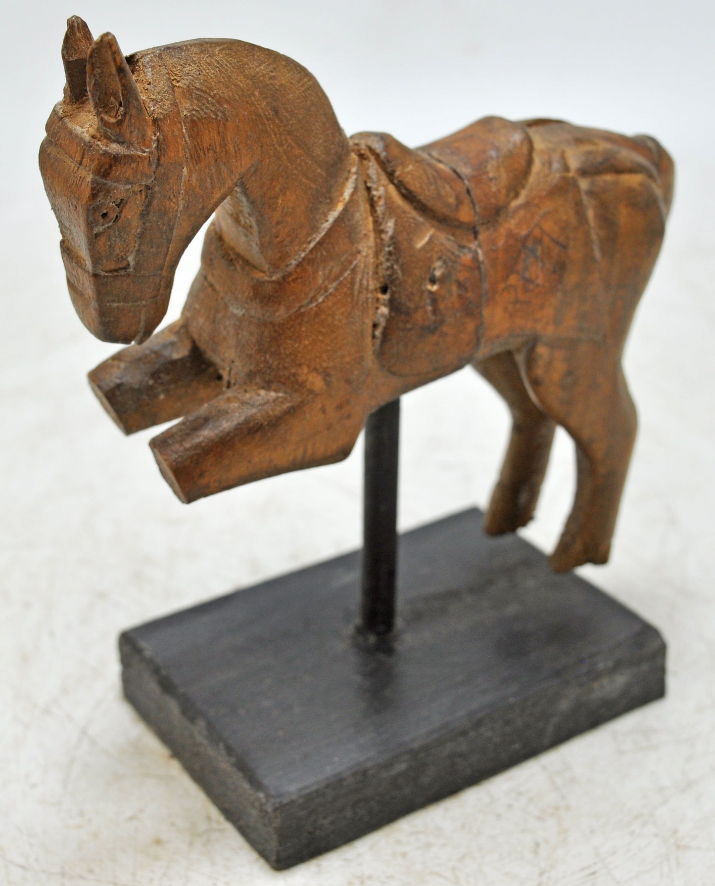Vintage Wooden Small Horse Figurine Original Old Hand Carved