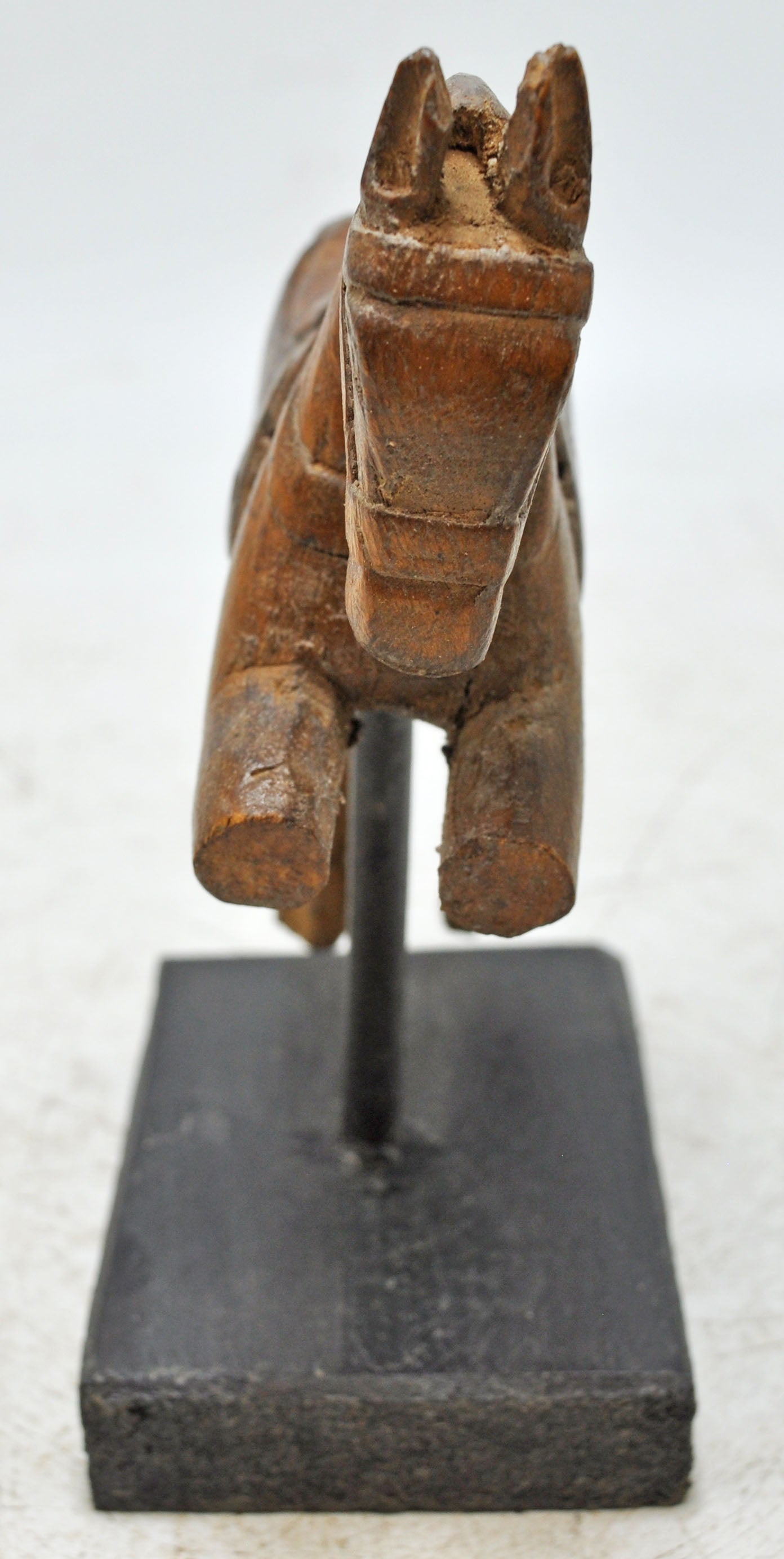 Vintage Wooden Small Horse Figurine Original Old Hand Carved