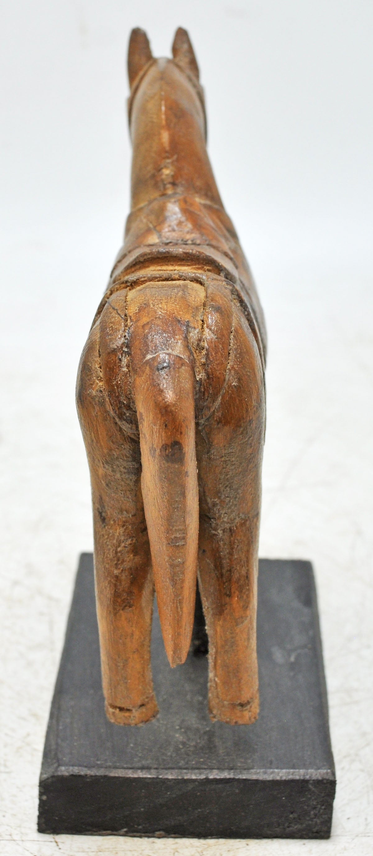 Vintage Wooden Small Horse Figurine Original Old Hand Carved