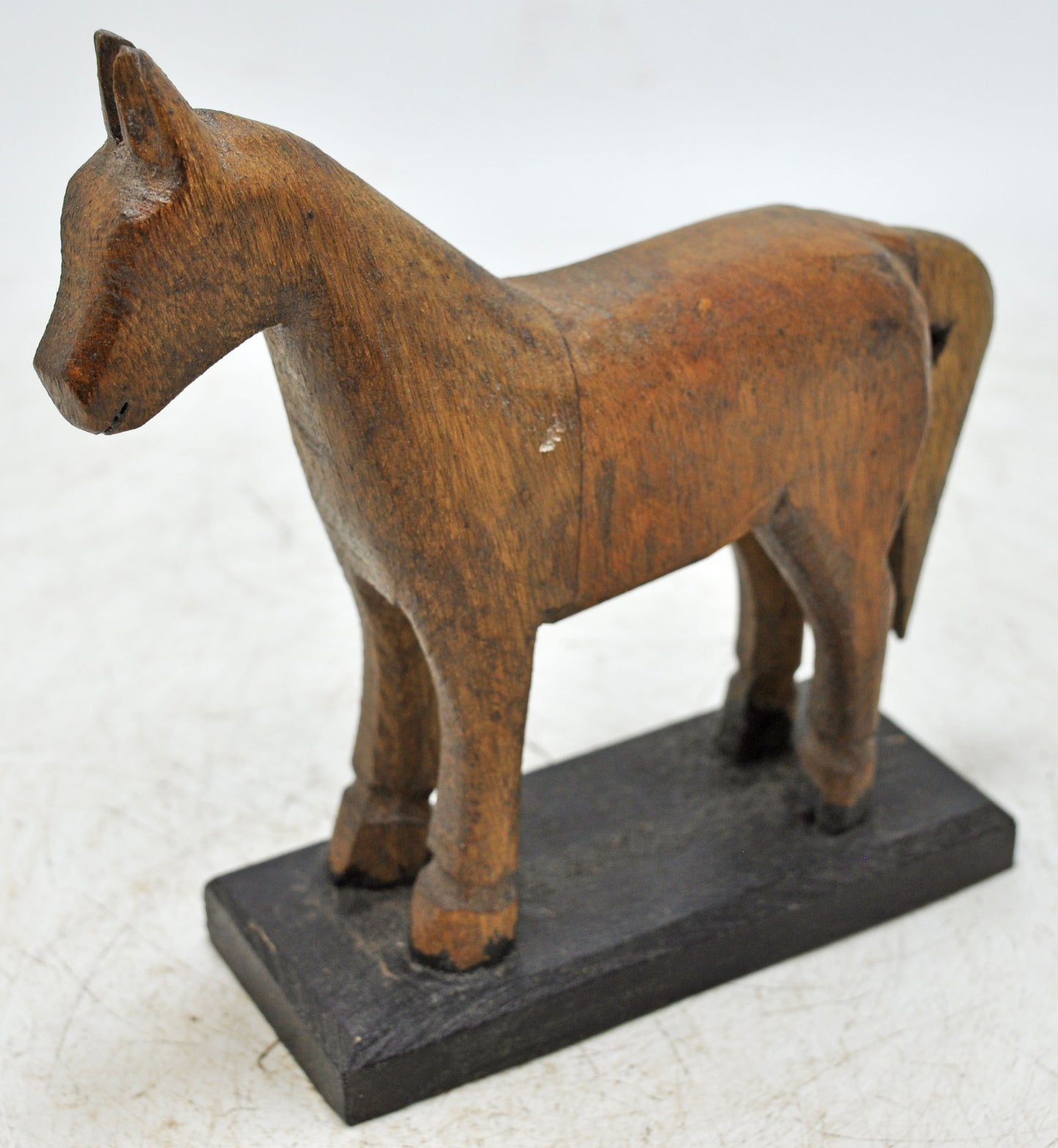 Vintage Wooden Small Horse Figurine Original Old Hand Carved