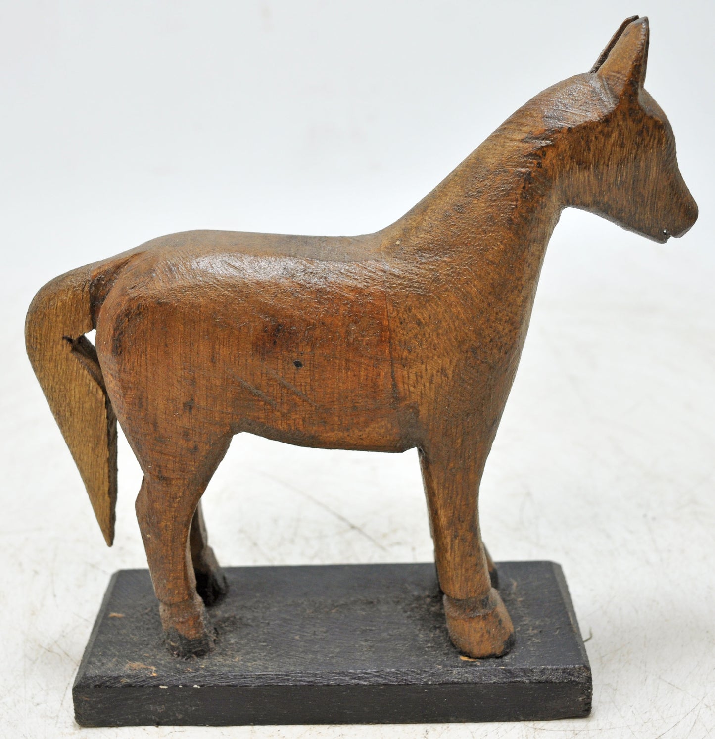 Vintage Wooden Small Horse Figurine Original Old Hand Carved
