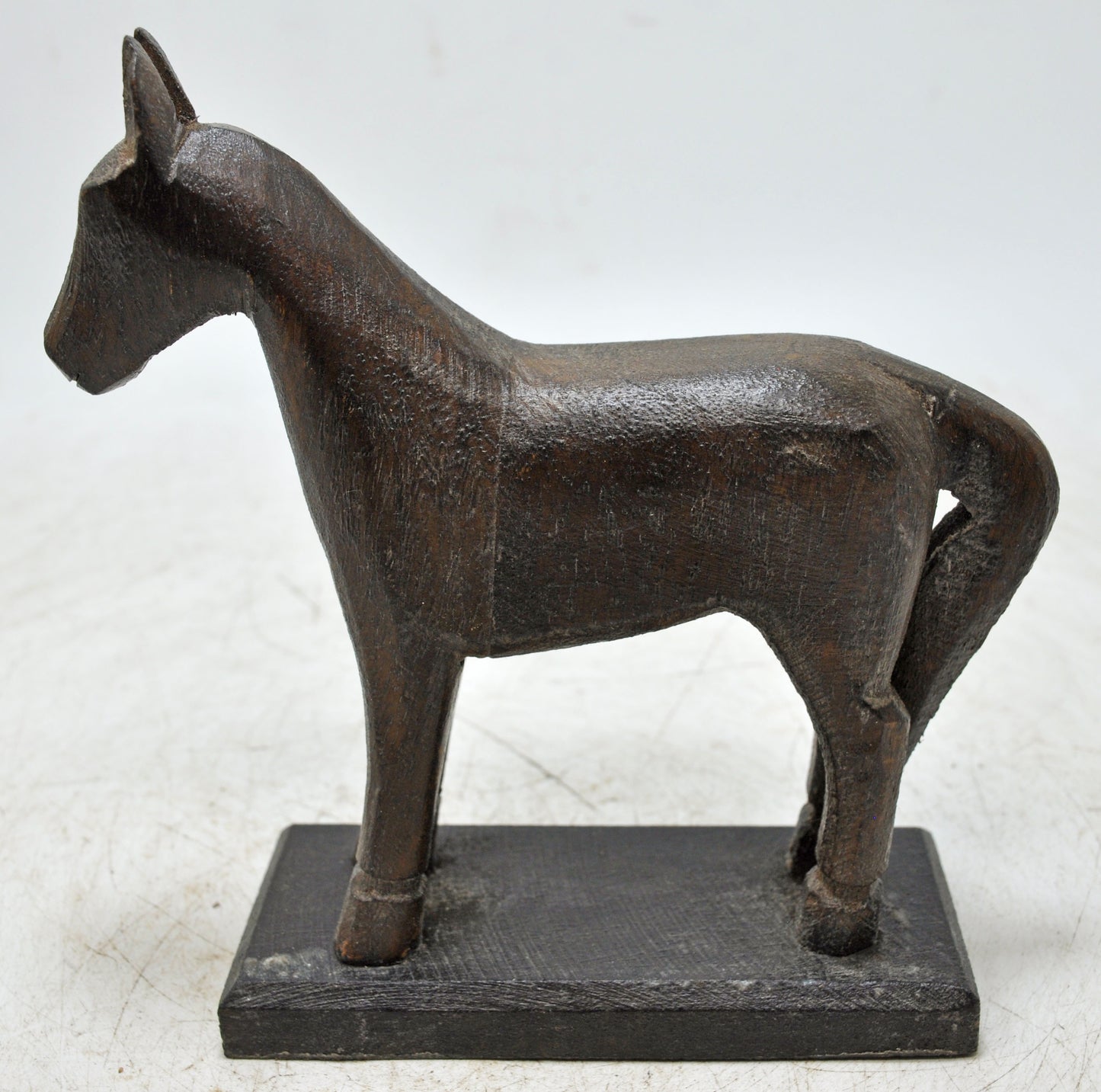 Vintage Wooden Small Horse Figurine Original Old Hand Carved