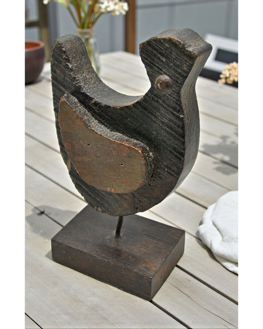 Vintage Wooden Small Size Bird Figurine Original Old Hand Carved