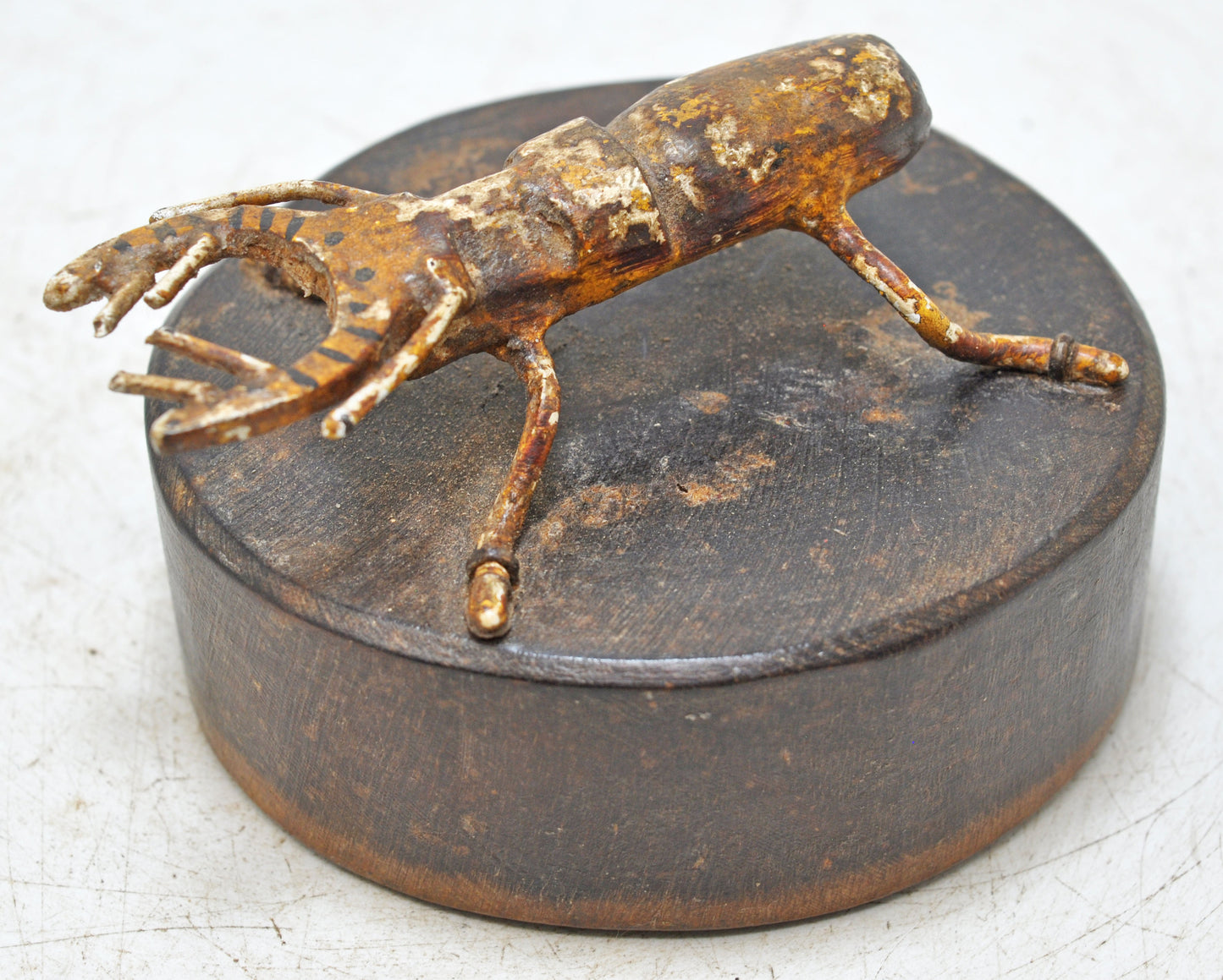 Vintage Iron Small Insect Figurine Original Old Hand Crafted Painted