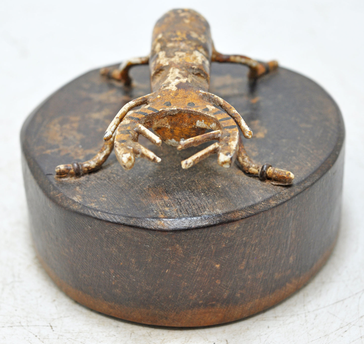 Vintage Iron Small Insect Figurine Original Old Hand Crafted Painted