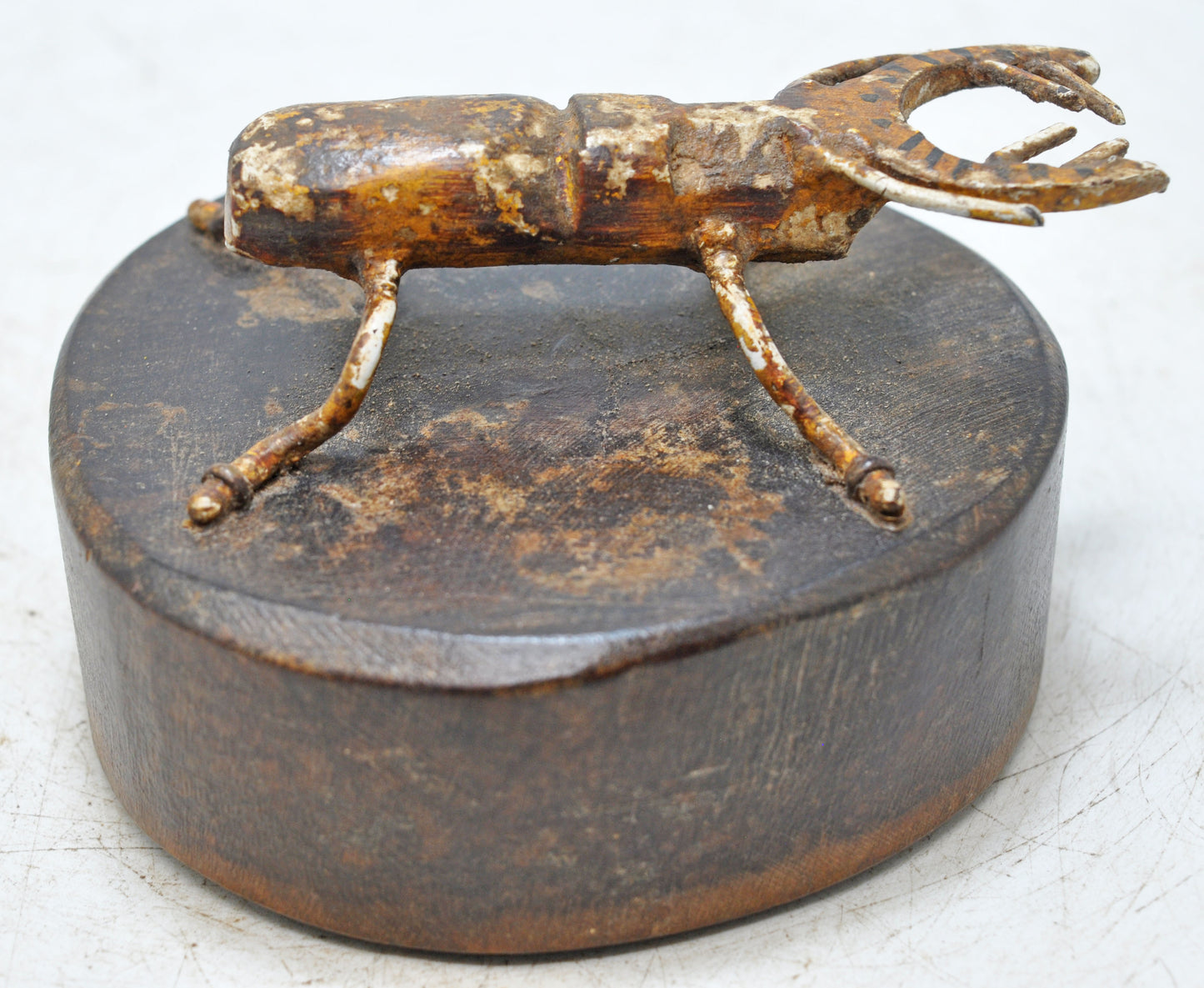 Vintage Iron Small Insect Figurine Original Old Hand Crafted Painted
