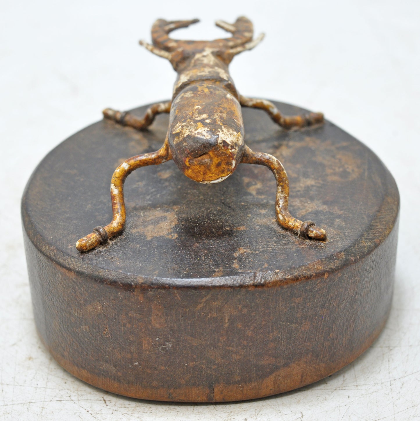 Vintage Iron Small Insect Figurine Original Old Hand Crafted Painted