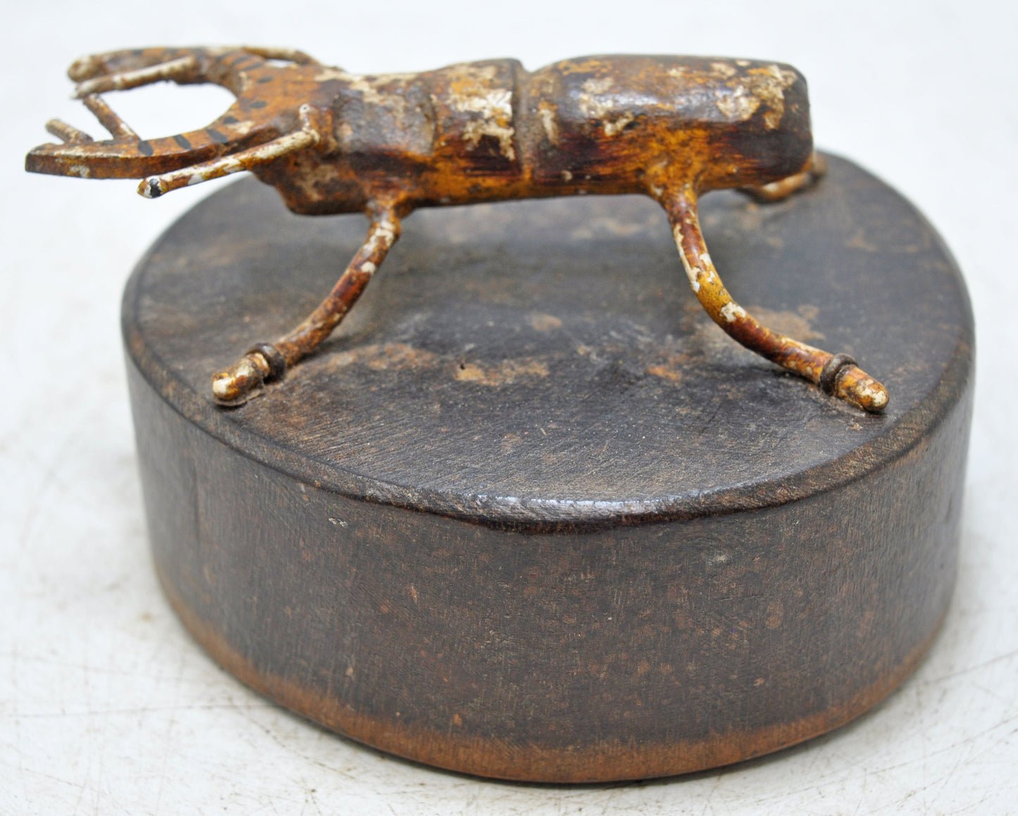 Vintage Iron Small Insect Figurine Original Old Hand Crafted Painted